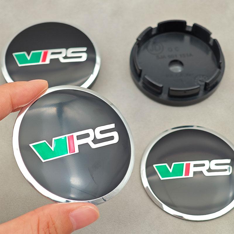2025 New 4Pcs/set 56mm VRS Logo Car Wheel Center Caps Cover Sticker For Skoda Panal Octavia 2 3 A7 Fabia MK1 VRS Label Accessori