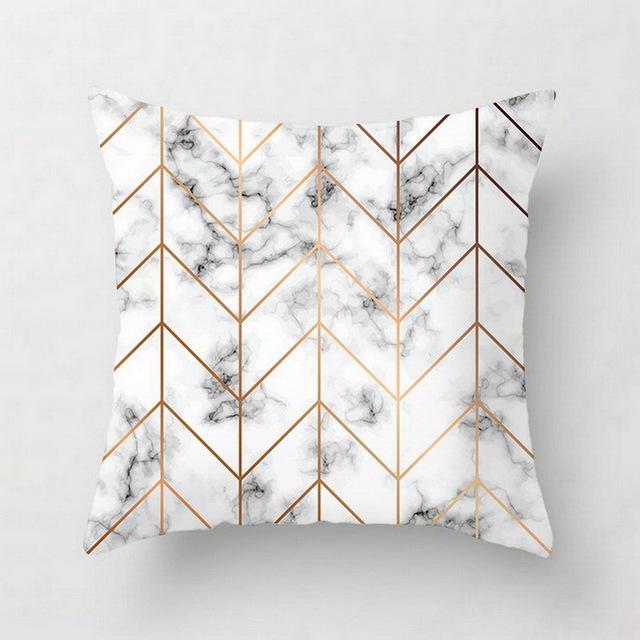 Marble-Patterned Geometry Throw Pillow Covers With Digital Printing Of Short Plush Fabric Car-Shaped Sofa Cushion Home Decor