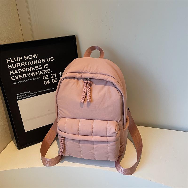 Fashion Space Padded Women's Backpack Winter Down Cotton School Bag for Teenagers Designer Travel Bag Big Purse