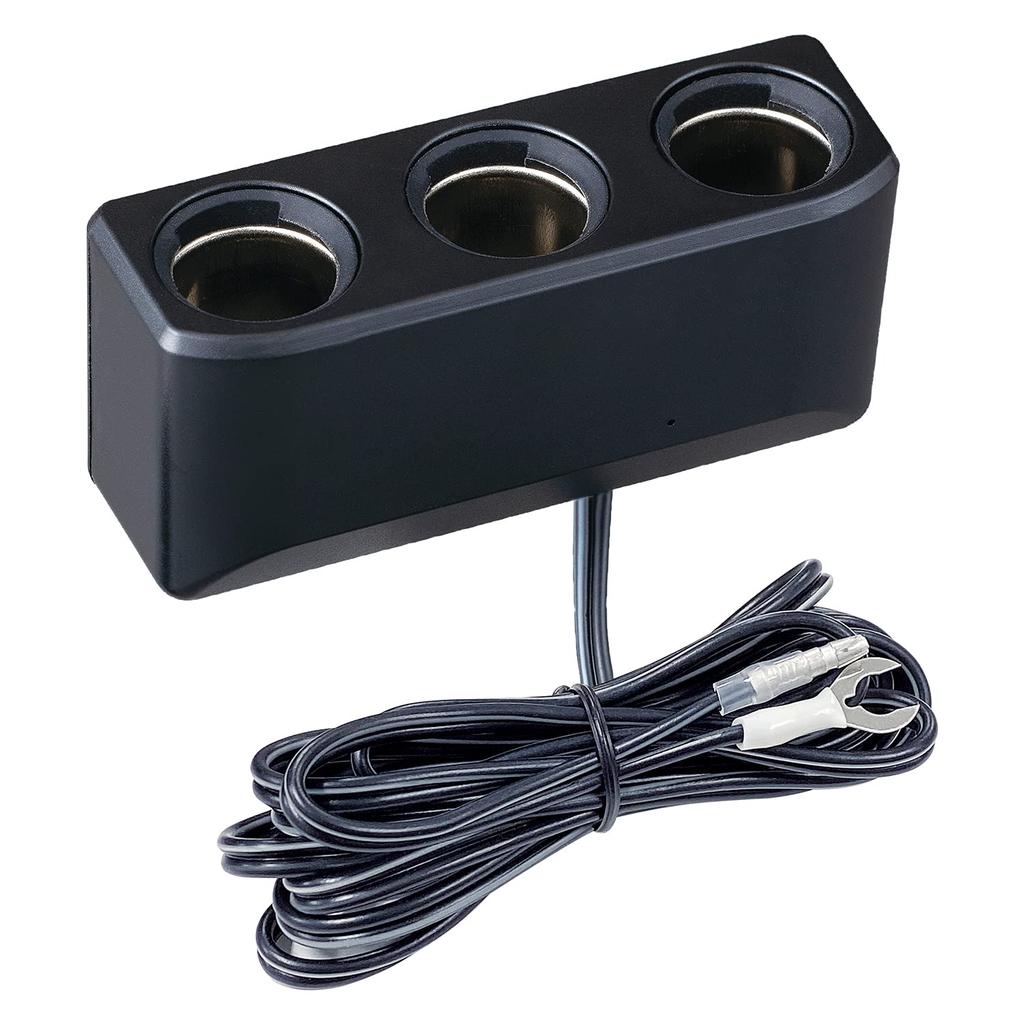 SEIWA IMP078 Car Power Compatible with Fuse Power Dash Cam Power Car Accessories Socket, Triple, Anti-Plug, 12V/24V Vehicles, Approx. 2m, Extraction,