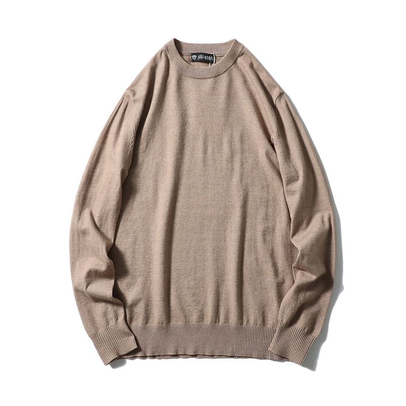 round Neck Thin Bottoming Sweater Men s Autumn and Winter Warm Inner wear Sweater Foreign Trade Men s All-Matching Angora Knit Earth Brown L