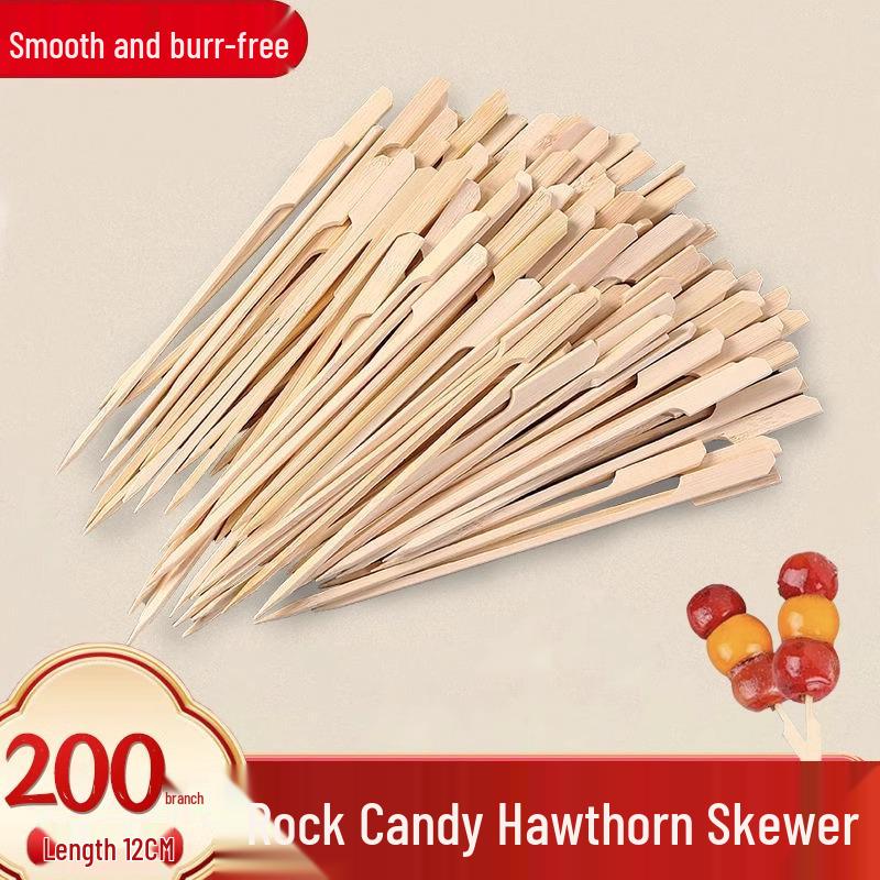 Candied Hawthorn & Oden Bamboo Skewer – Disposable Fruit Skewer Fork Tools