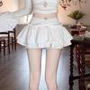White Puffy A-line High Waist Ballet Style Mini Skirt for Women - Summer 2025 Design