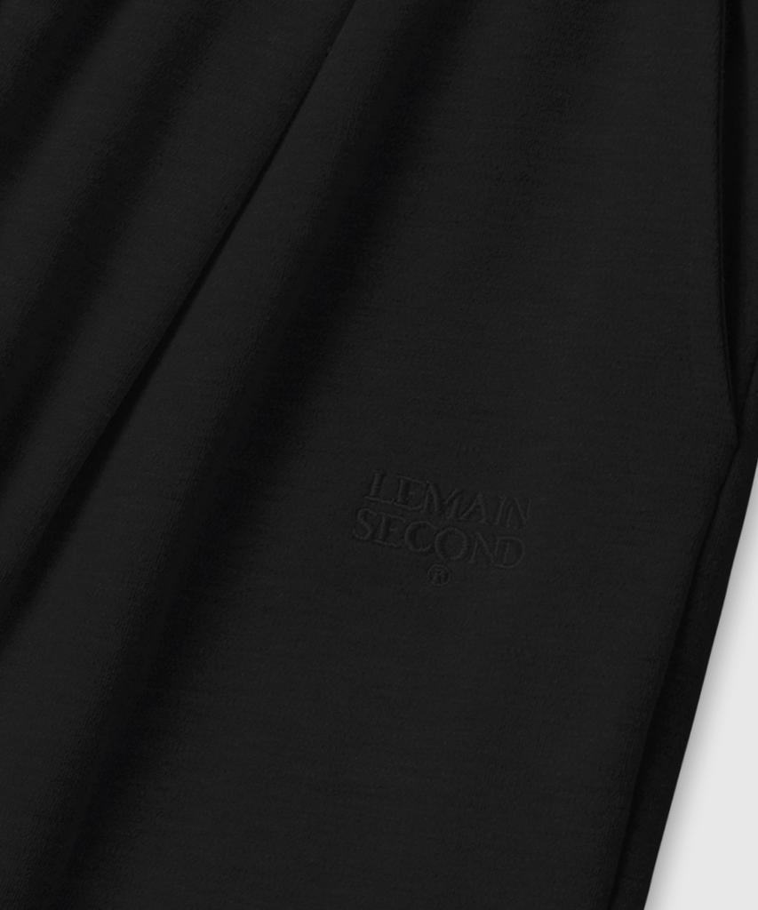 LEMAIN SECOND One-Pleat Wide Cargo Sweatpants [Black]