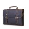 Genuine Crazy Horse Leather Men's Briefcase and Crossbody Bag