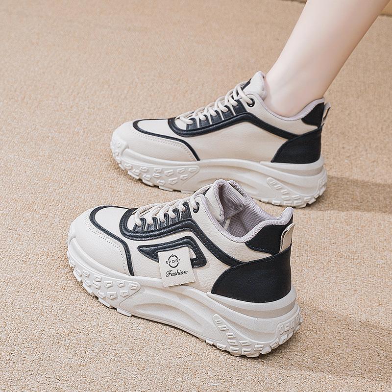 Trendy Ležérní Vysoké Dámské Boty 2024 Zima Nové Plyšové Dad Shoes Dámské Pohodlné Sportovní Dámské Vulkanizované Boty Trafza