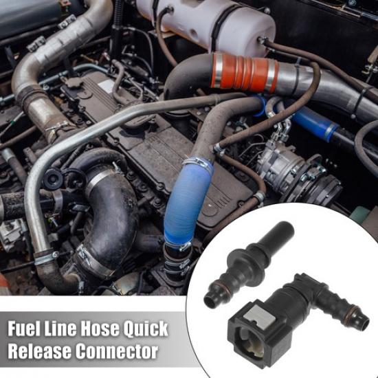 789mm SAE to 516" 90 Degree Fuel Line Hose Quick Release Connector Nylon 1 Set
