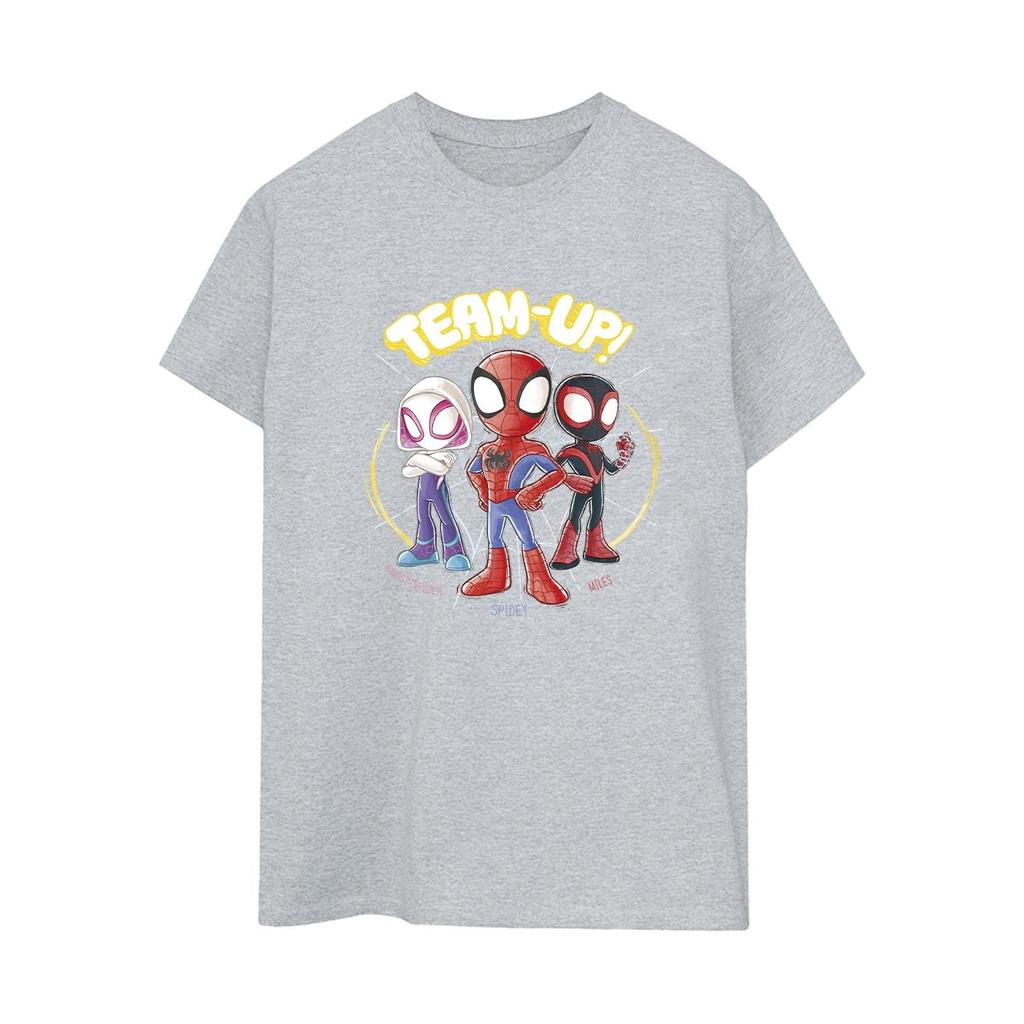 Marvel Womens/Ladies Spidey And His Amazing Friends Sketch Cotton Boyfriend T-Shirt