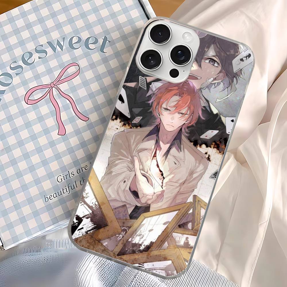 Bungo Stray Dogs Anime Phone Case For iPhone 11 12 13 14 15 16 17 Plus Pro Max Satin Glossy Colorful