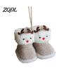 Holiday Stocking Gift Tag Soft Plush Christmas Boot Ornament, Decorative Knitted Tree Hanging Ornament Pendant for Xmas Tree, Party Decor Kids Sock