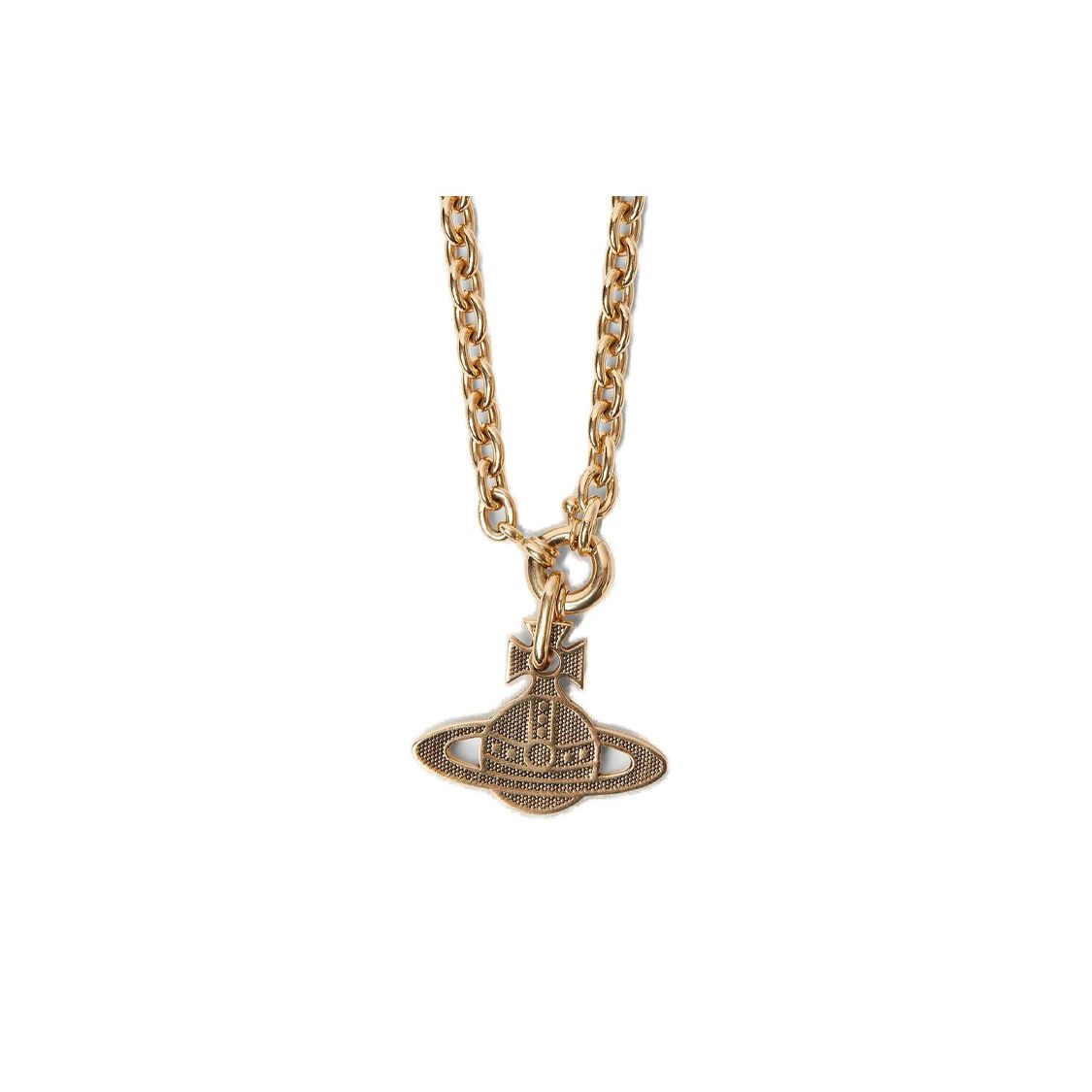 Vivienne Westwood Solid Design Brass Necklace Unisex necklace Gold 6302039002R022R022 F,Gold