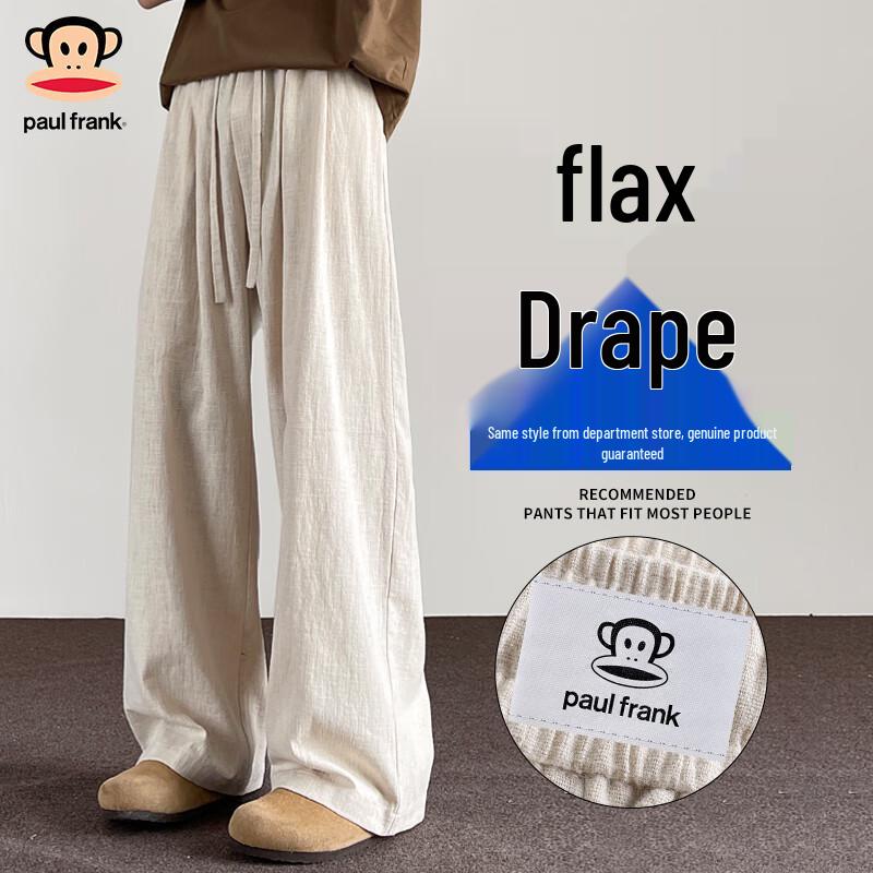 

Paul Frank Men s Linen Blend Casual Wide-Leg Pants 3XL