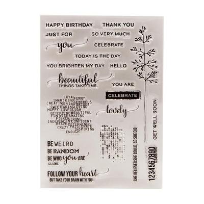 Segensworte Transparenter Stempel Klarer Stempel Siegel Alles Gute zum Geburtstag Silikonstempel für Foto Scrapbooking Dekorationen