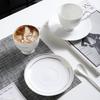 Supply Simple Coffee Cups and Saucers Office Reception Ceramic Tea Cups White Porcelain Gifts Phnom Penh Cups and Saucers LOGO Printing
