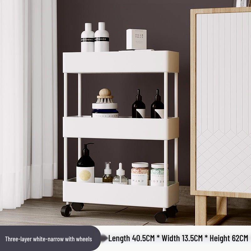 Compact Movable Multi-Layer Storage Rack for Snacks - Simple Floor-Standing Home Shelf