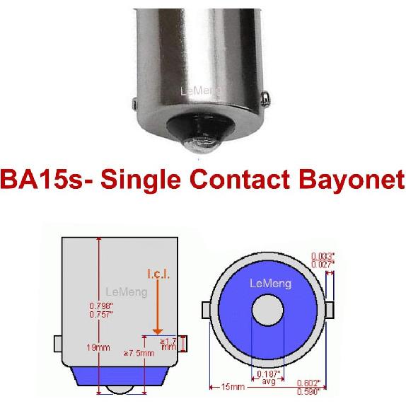 12V BA15S LED Bulb1156 1141 1003 7506 3W Bayonet Single Contact Base for RV Interior Camper Marine Boat Trailer, Outdoor Landscape Lighting, 6000K