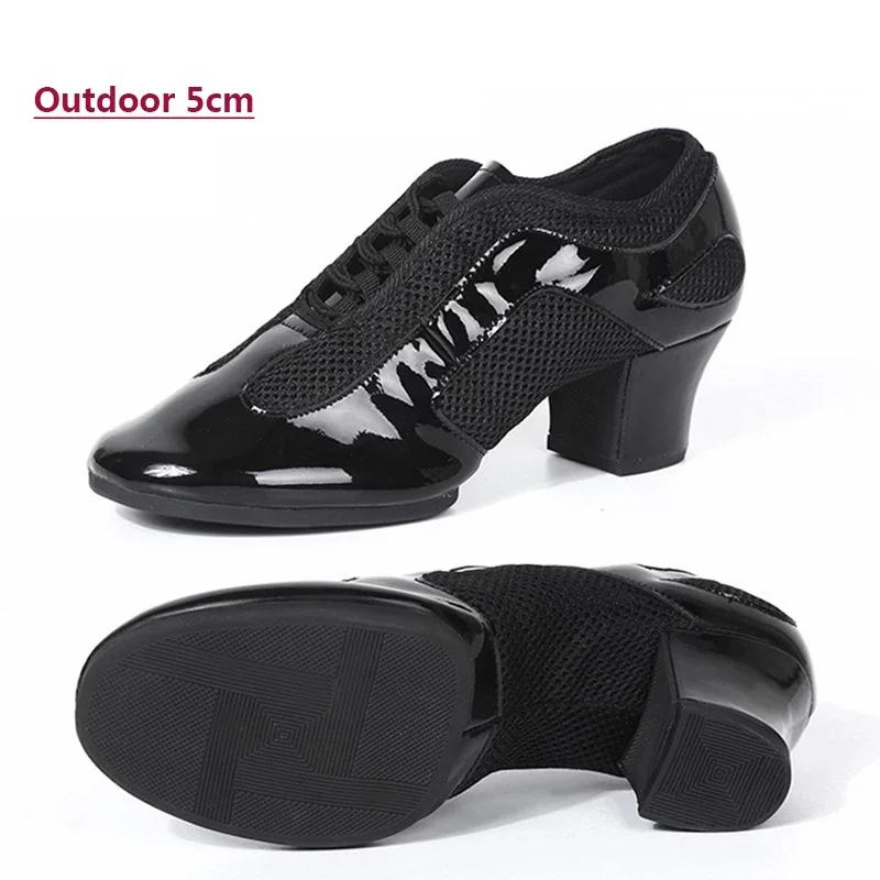 Soft Sole Practice Latin Dance Shoes Women Ballroom Dancing Shoes Closed Toe 5cm chunky heels Tango Jazz Dance Sneakers women