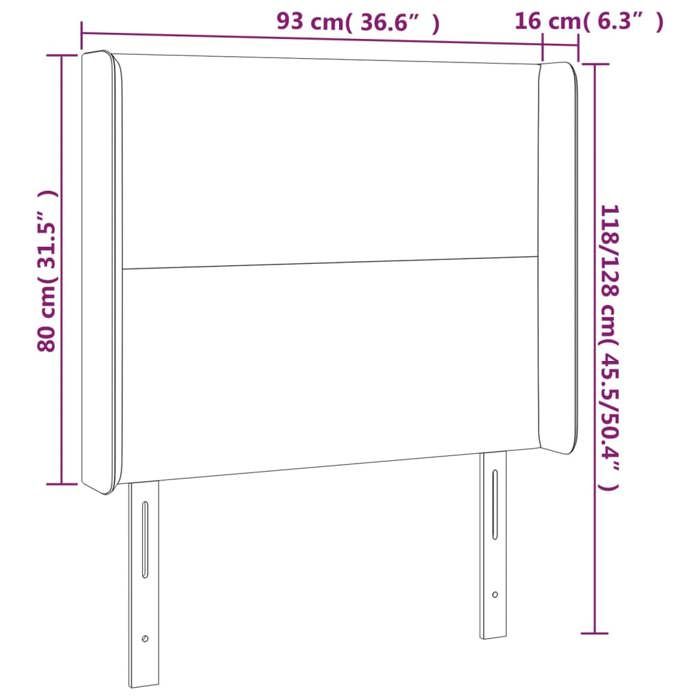 VidaXL Tête de Lit à LED Meuble de Chambre à Coucher Accessoire de Lit Simple Tête de Cadre de Lit Intérieur Gris Foncé 3123805