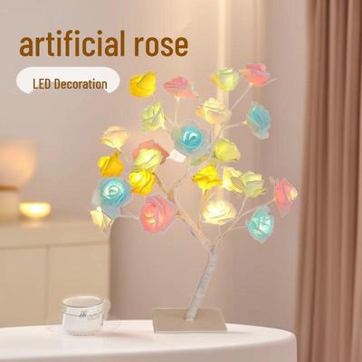 USB Doppel-Schalter LED Rosenblütenbaum Licht - Tischdekoration Nachtlicht