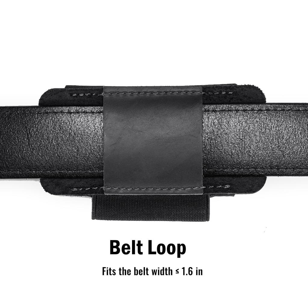 VIPERAED PJ33 Belt Leather Knife Pocket Knife Horizontal Leather Knife Belt Holder Sheath, Holster, (Black)