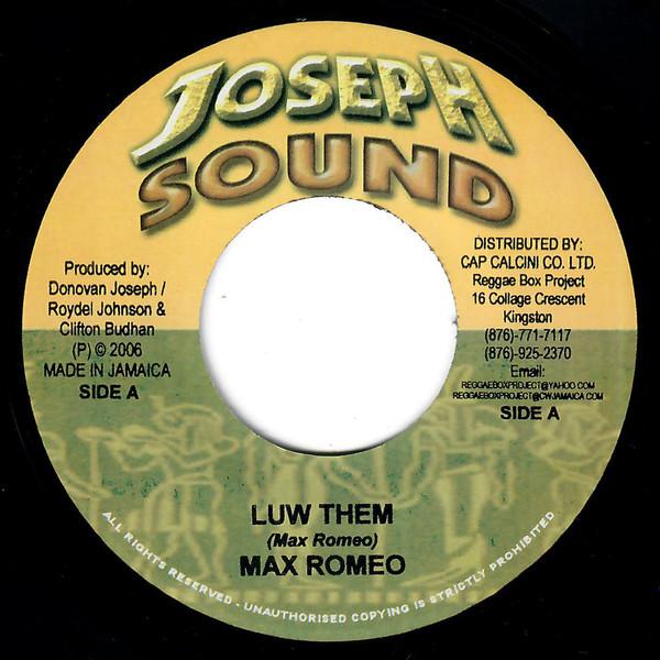 

7inch Record MAX ROMEO DONOVAN JOSEPH Luw Them Hold On To Jah Love NONE Joseph Sound 2006 Jamaica Reggae Ska Dub Used