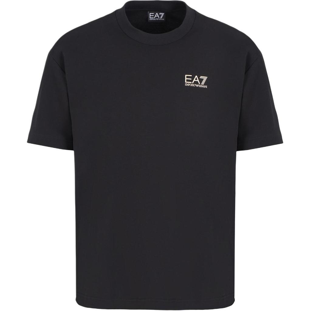Emporio Armani EA7 Cotton Short Sleeve Crew Neck T-Shirt Men tops Black 6DPT19-PJOLZ-0200
