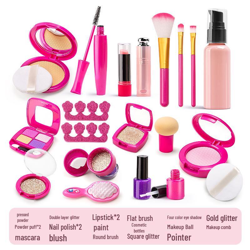 Pigmentfreies Kinderschminkset: Lippenstift, Puder, Lidschatten, Accessoires