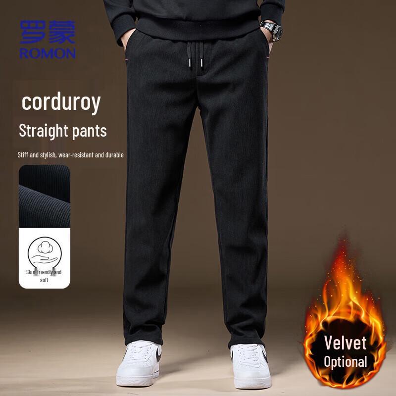 

ROMON Men s Corduroy Casual Straight Leg Pants 3XL
