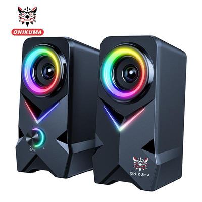 ONIKUMA USB kablolu hoparlör RGB serin aydınlatma süper bas Subwoofer HiFi ses oyun için 3D surround müzik PC dizüstü bilgisayar için 60MM ünite Mini hoparlör