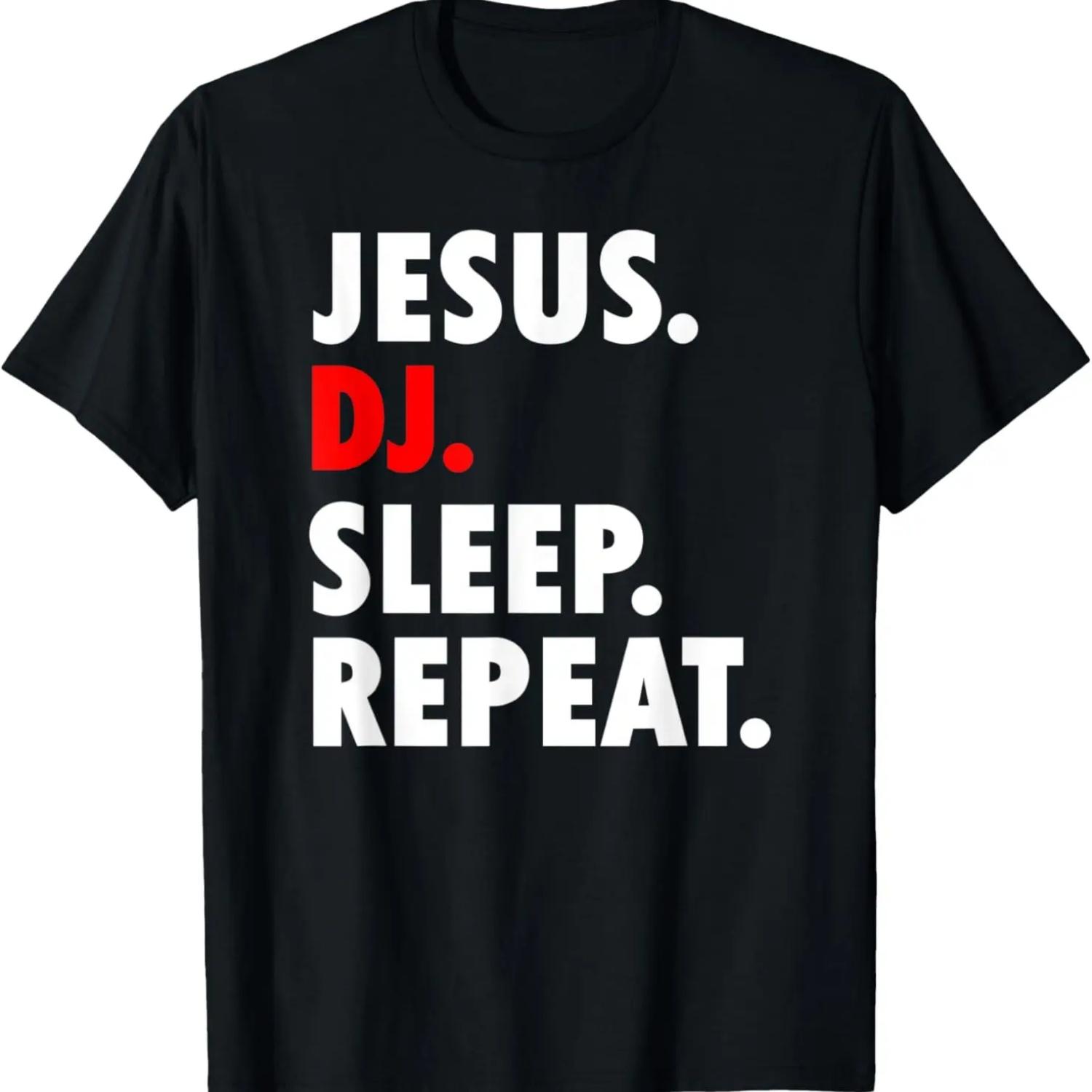 Jesus DJ Sleep Repeat - Christian Music T-Shirt S чёрный