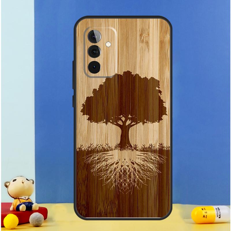 Tree Flower Bamboo Wood Case For Samsung Galaxy A14 A24 A34 A54 A53 A33 A13 A52 A32 A22 A12 A71 A51 A15 A25 Coque