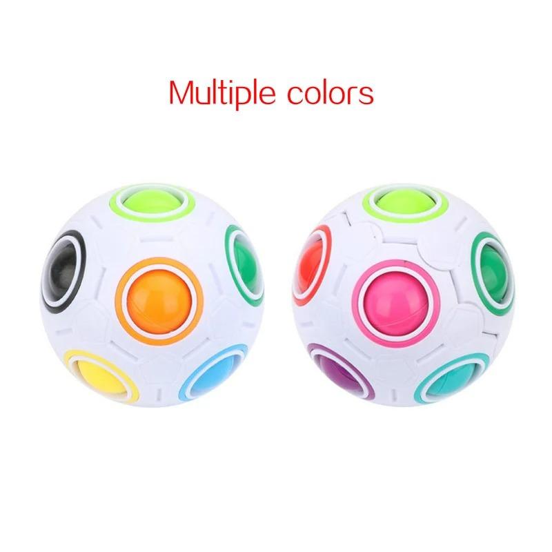 Cubo Antiestresse Bola Arco-Íris Quebra-Cabeças Cubo Mágico de Futebol Brinquedos Educativos de Aprendizagem para Crianças Adultos Crianças Brinquedos Aliviadores de Estresse