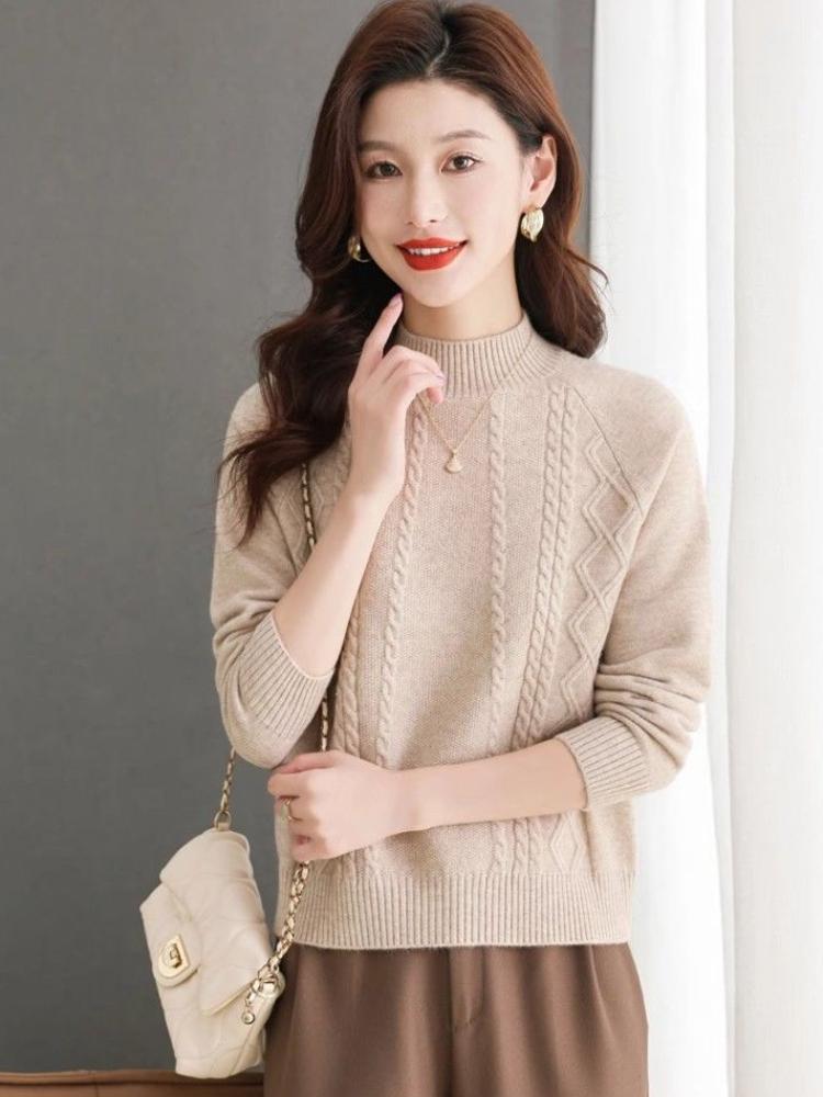 Beautiful Pink Turtleneck Sweater Women Autumn Winter Long Sleeve Pullover Sweater Female Knitted Tops Jumper Ladies