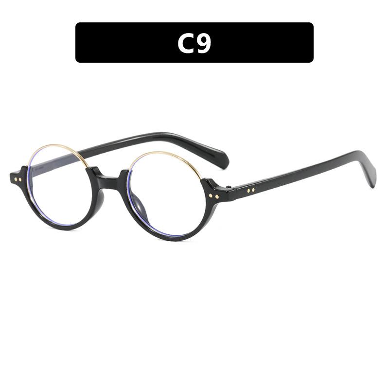 Half-frame round rice nail sunglasses, new trendy sunshades, sunglasses, UV-proof sunglasses