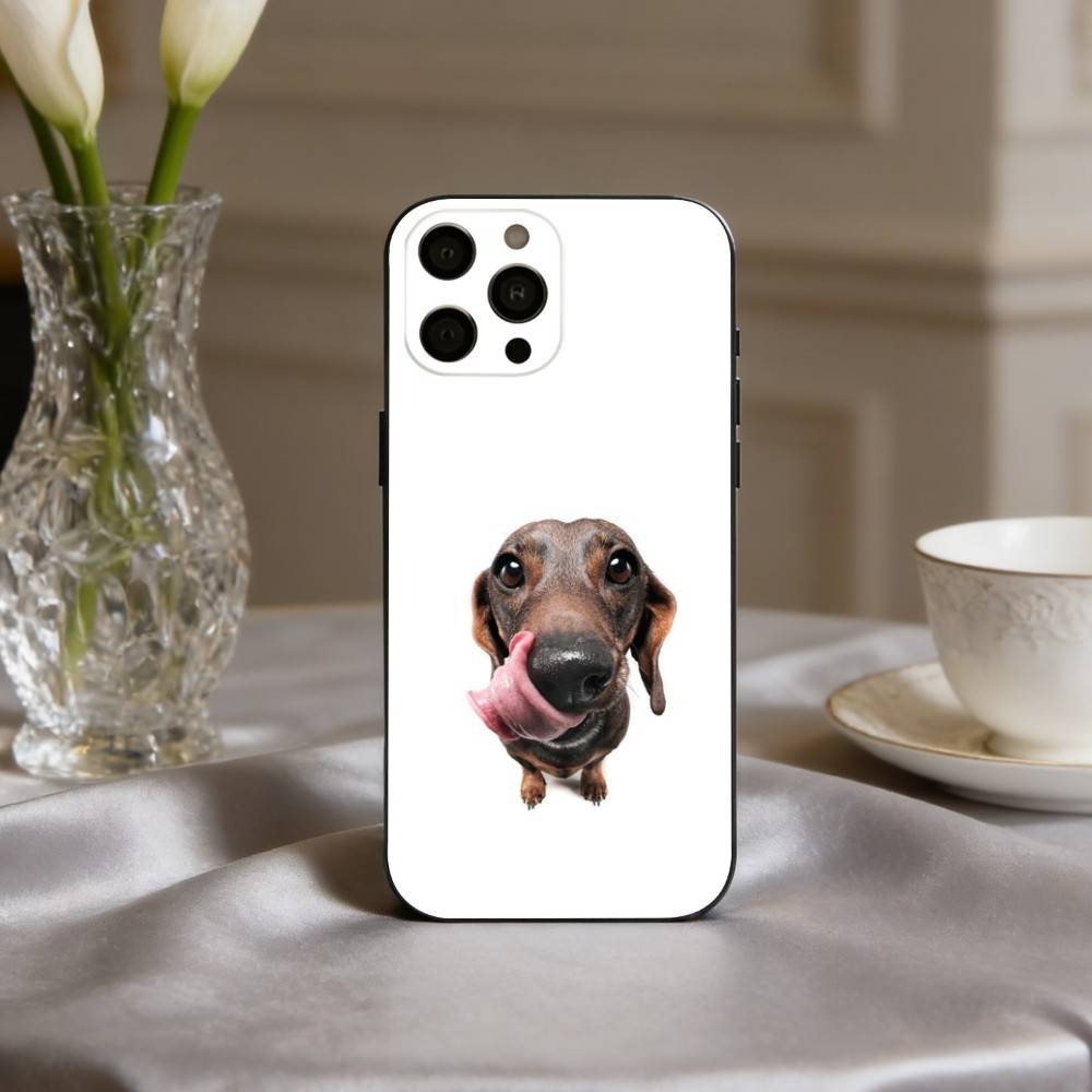 F-Funny Fashion D-Dog Art Phone Case For iPhone 17pro,16,15,14,13,12,11 Plus,Pro Max,XS,Soft Silicone Black Cover