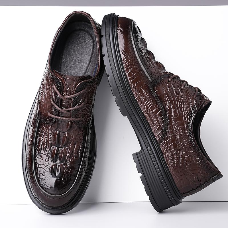 

Autumn New Men s Leather Shoes Oversized High Quality Niche Design Casual Business Formal Wedding Shoes 38 коричневый