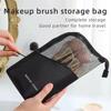 Portable Clear Lightweight Makeup Brush Toiletry Organizer Zippered Travel Cosmetic Organizer  Bag Makeup Brush Storage