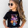 Hot Sale Kpop Demon Hunters Print Fashion Kids T-shirt Baby Boys Girls Clothes Summer Children Cotton Short Sleeve Black T Shirt