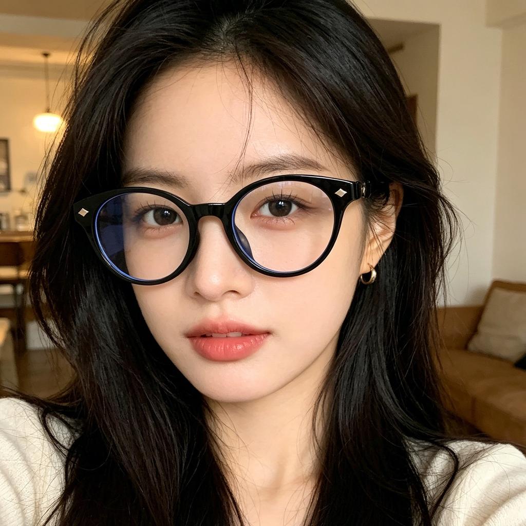 Ryan's new plain retro anti-blue glasses fashionable versatile bow Internet celebrity frame glasses