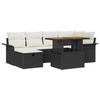 VidaXL Ensemble de Canapé de Jardin 7 Pièces avec Coussins Noir Poly Rattan 3359911