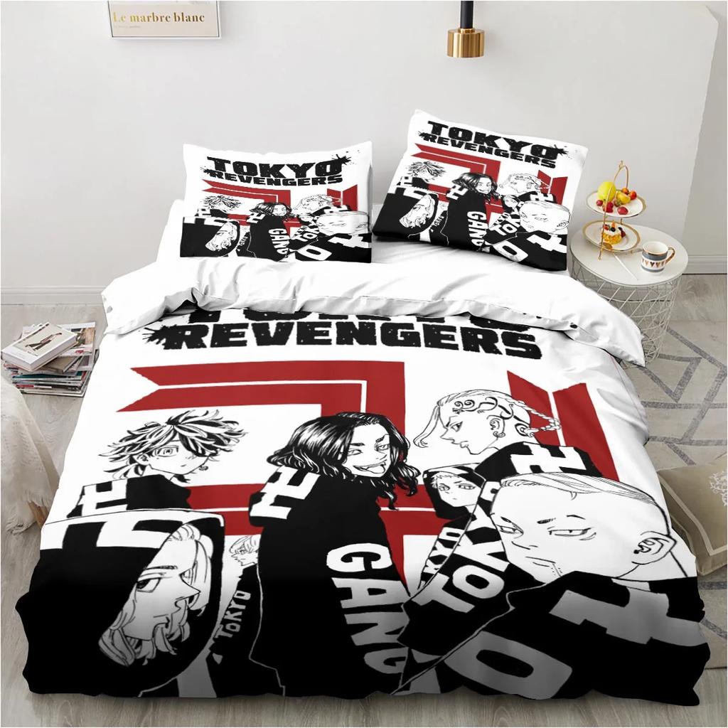 Anime Tokyo Revengers Ryuguuji Ken Sano Manjiro Bettbezug Cartoon Bettwäschesets Bettset Steppdecke Bettdeckenbezüge Heimtextilien