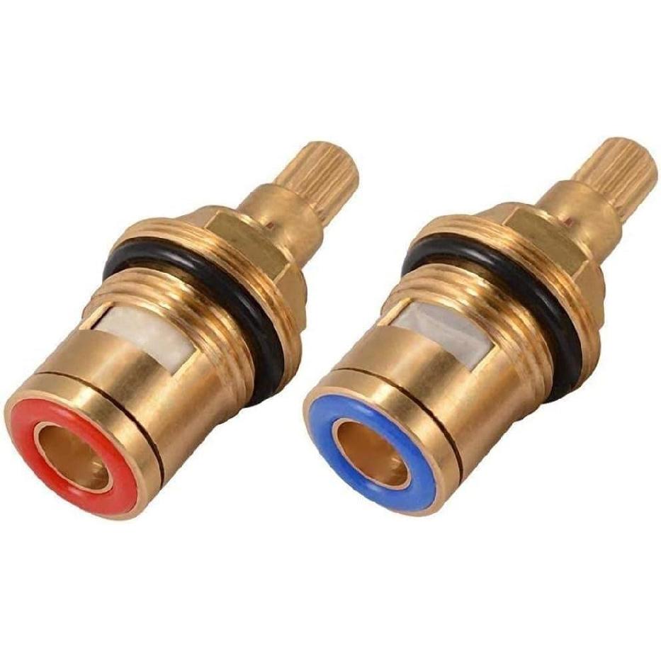 Wasserhahn Kartuschenersatz, Messing Keramik Schaftscheibe Kartusche Wasserhahnventil Ersatz Vierteldrehung 1/2 für Badezimmer Küchenarmatur