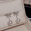 Women's Accessories Clear Ribbon Pearl Drop Earrings
