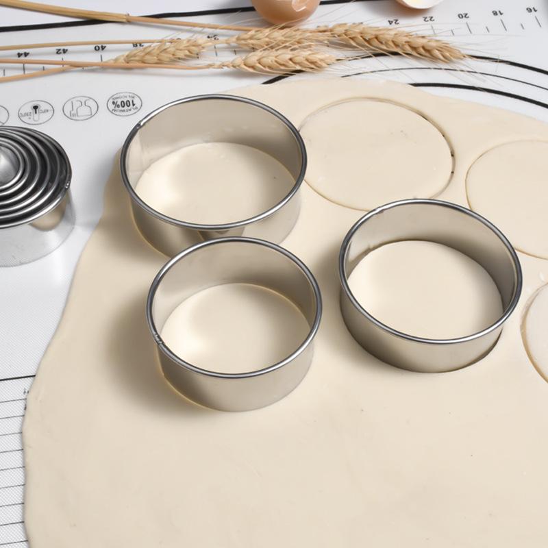 5-Piece Stainless Steel Mousse Ring & Cookie/Cake/Dumpling Cutter Set
