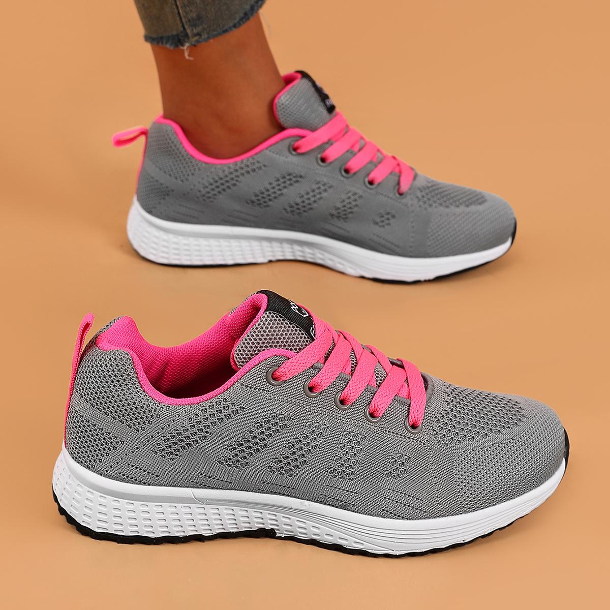 

Women Sport Breathable Running Shoes Lightweight Mesh Comfortable Walking Sneakers Non Slip Tennis Outdoor Workout Shoes 35 серый