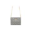 Dior Caro Checkered Pattern With Metal Chain Soft Cowhide Clutch Shoulder Crossbody Bag Women Bags Gray S5106UWHC-M41G