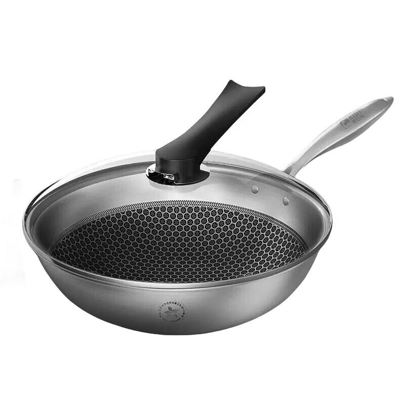KABACH 304 Stainless Steel Honeycomb Wok