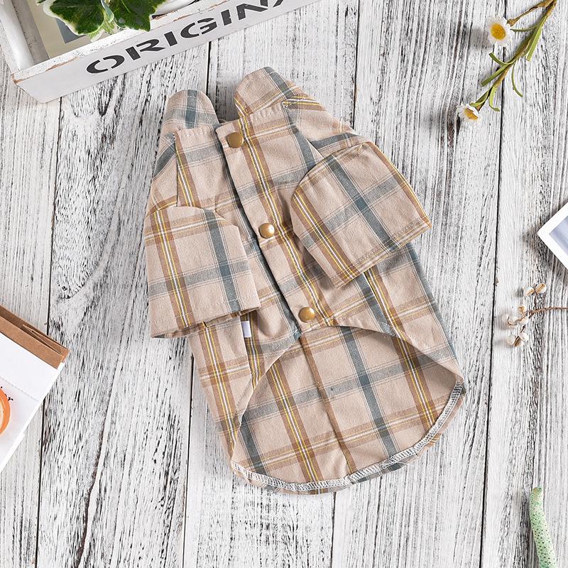 Plaid Breathable Dog Shirt for Indoor & Outdoor Use