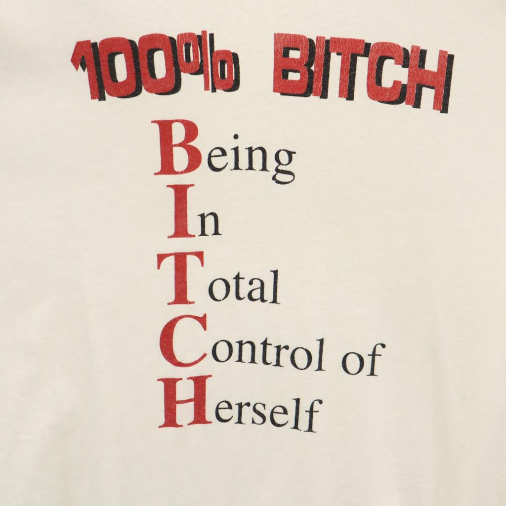 HANES 90er Jahre Altes in den USA hergestelltes BITCH Kurzarm Single-Stitch Message T-Shirt Herren Gebraucht