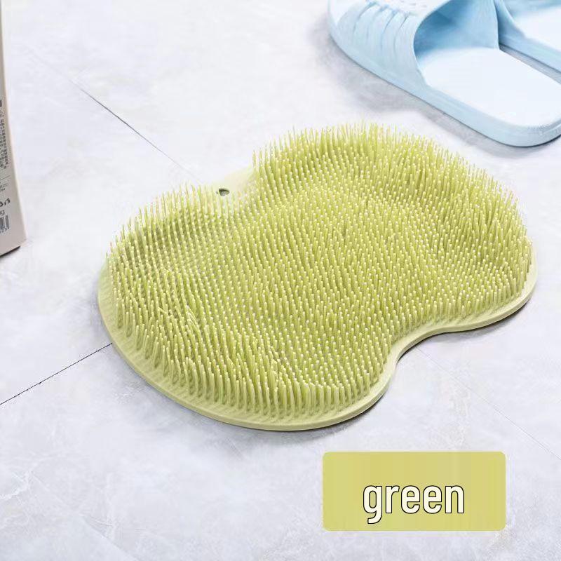 Silicone Foot Scrubber & Bath Back Brush: Massage & Cleanse Pad for Lazy Bathing